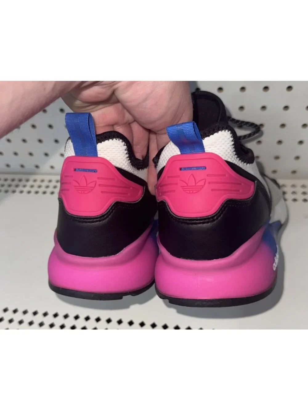 Adidas ZX 2K Boost Mens Athletic Shoes Sneakers Size 10 White Purple Pink Blue